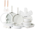 SENSARTE 24 Piece Nonstick Detachable Handle Pots and Pans Set White