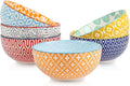Selamica Ceramic Cereal Bowls Set of 6, 24 Oz Deep Soup Bowls for Kitchen