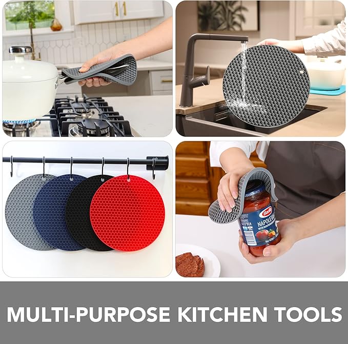 Joyhalo 4 Pack Silicone Trivet for Hot Dishes