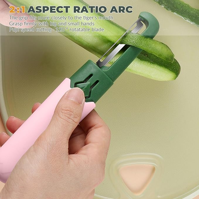 2 in 1 stainless steel Paring knife Peeler; fruit peeler; apple peeler; pear peeler, vegetable peeler, Kitchen Peeler (2, Pink White)