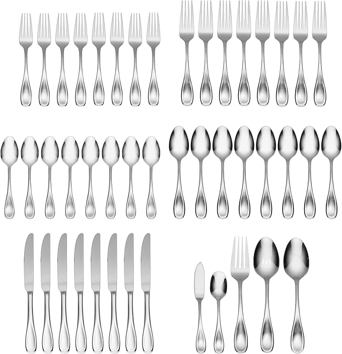 Oneida Voss 45-Piece 18/0 Silverware Set for 8, Flatware