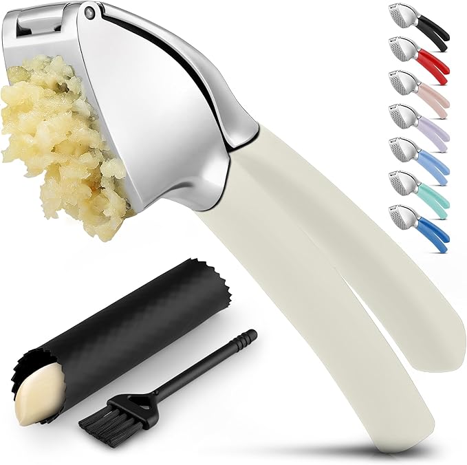 Zulay Kitchen Metal Comfort Grip Garlic Press