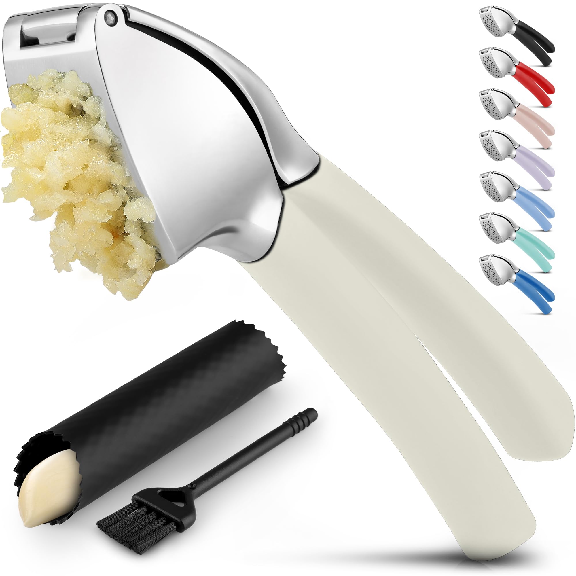 Zulay Kitchen Metal Comfort Grip Garlic Press