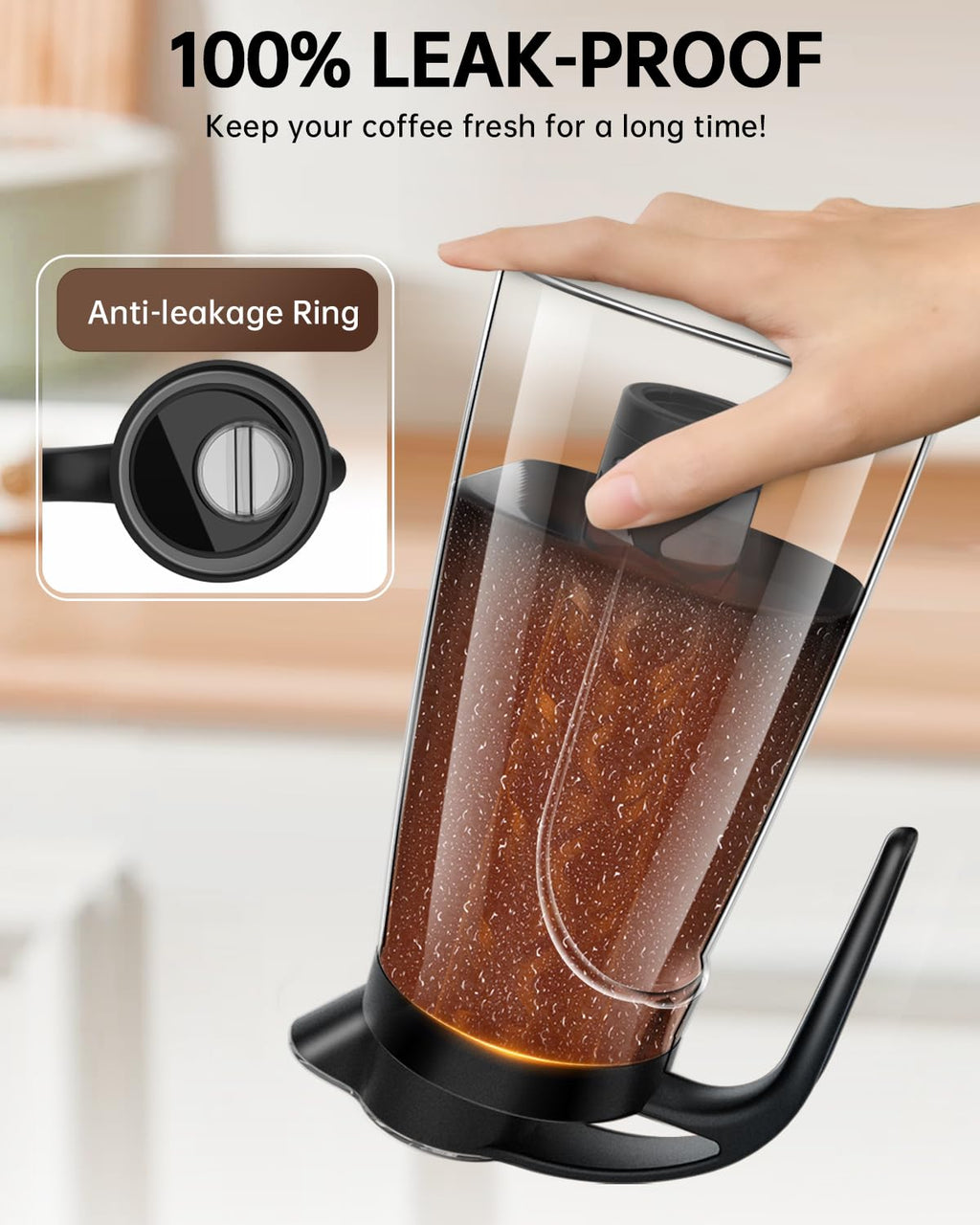 YURICK Cold Brew Coffee Maker, 70 oz (2100 ml) BPA Free Tritan Pitcher, Iced Coffee Maker and Tea Brewer, 100% Leak-Proof, Easy to Clean Reusable Mesh Filter, Black