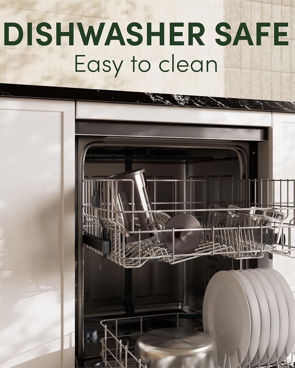 BAYKA French Press Coffee Maker, Easy to use,Large 304 Stainless Steel Coffee Press, Cold Brew Heat Resistant Thickened Borosilicate Coffee Pot for Camping Travel Gifts, 34 Ounce, Dark Pewter