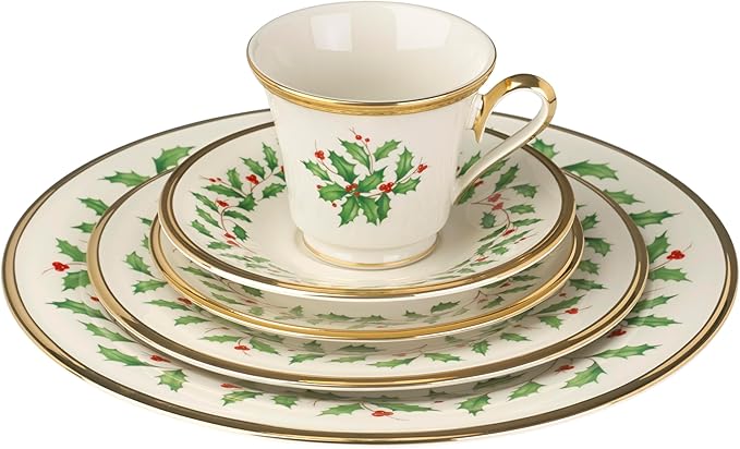 Lenox Holiday Porcelain 5-Piece Christmas Dinnerware Set for 1