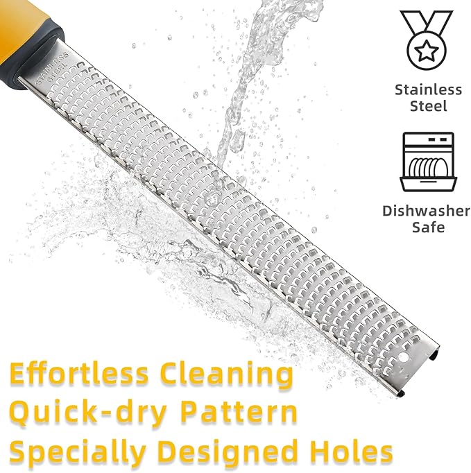 Koythin Yellow Handle Citrus Zester Cheese Shredder Grater
