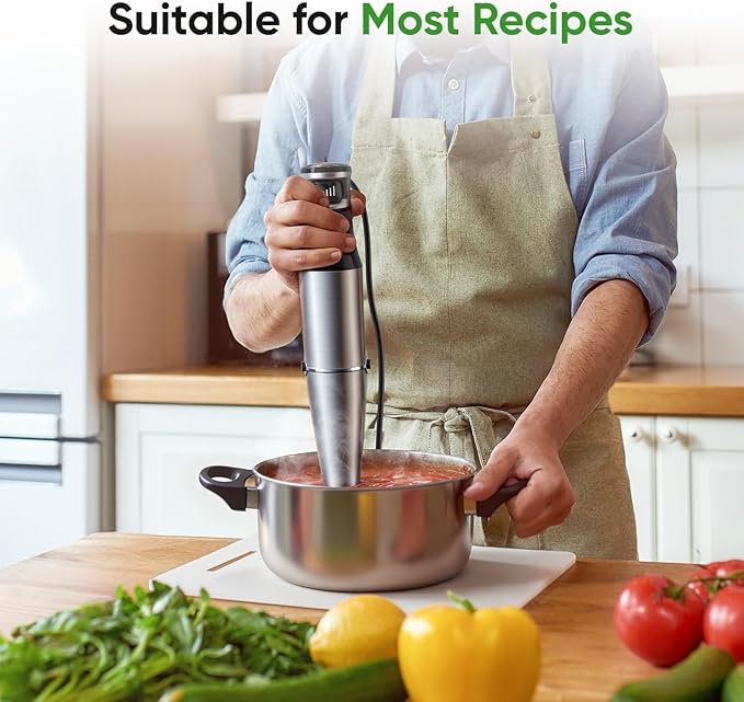 Immersion Blender Handheld 1100W 3 in 1 Corded Stick Hand Blenders for Kitchen with Trigger Speed Control, with Whisk, Milk Frother Attachments, Perfect Emulsifier for Soup, Smoothie, Puree