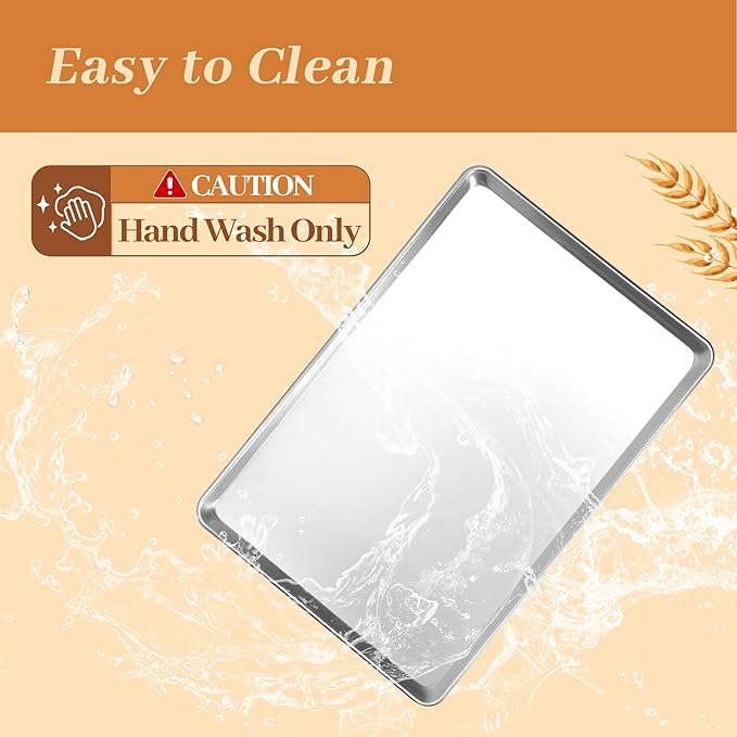 STEELUS 12 Pack Half Size Aluminum Baking Sheet Pans, 18"x13"