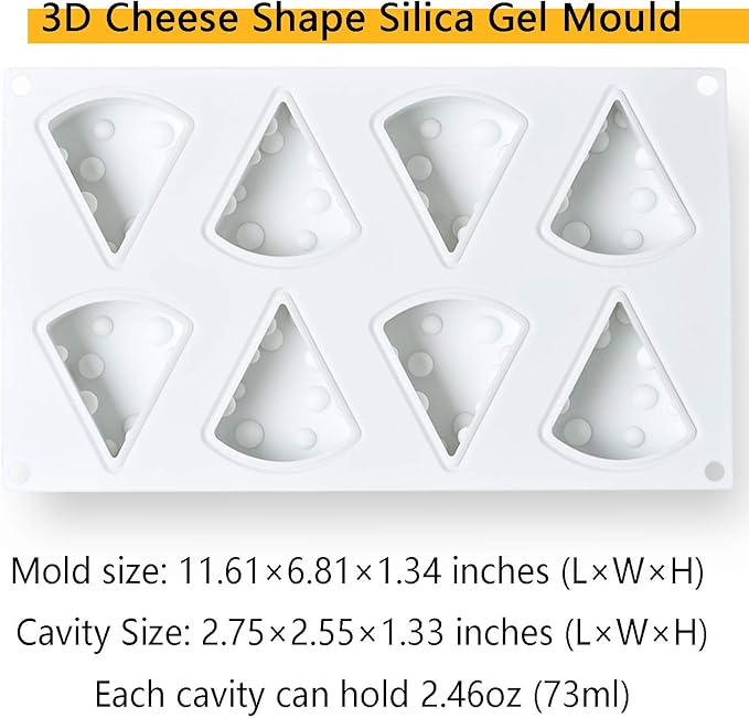 OCPO Kitchen Cheese Silicone Mold for Baking Mousse Cake, 8 Cavities