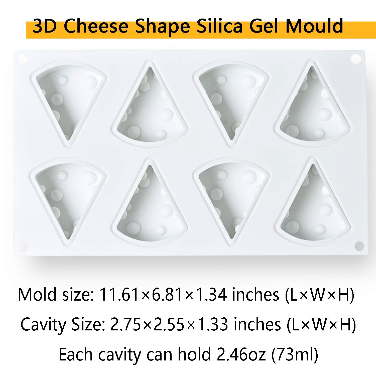 OCPO Kitchen Cheese Silicone Mold for Baking Mousse Cake, 8 Cavities