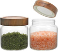 OULOVECO Small Glass Jars With Lids 16oz Spice Jars with Screw Lids Kitchen Clear Glass Storage Canister Container for Salt Herbs Cinnamon Coffee Seasoning Candy Cookie Tea (16oz(500ml)-2 pack)
