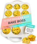 BAKE BOSS Silicone Muffin Pan for Baking, 1-Pack Regular 12 Cup, BPA-Free