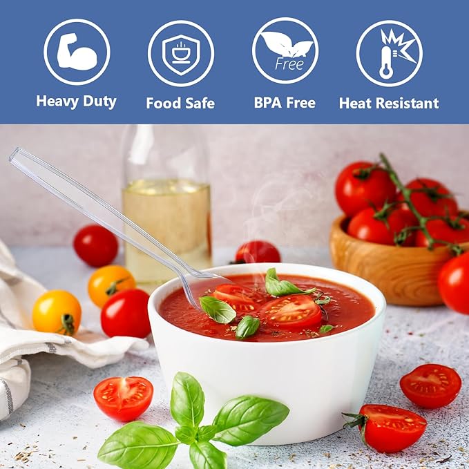 SACATR 3000 Count Clear Plastic Spoons Heavy Duty