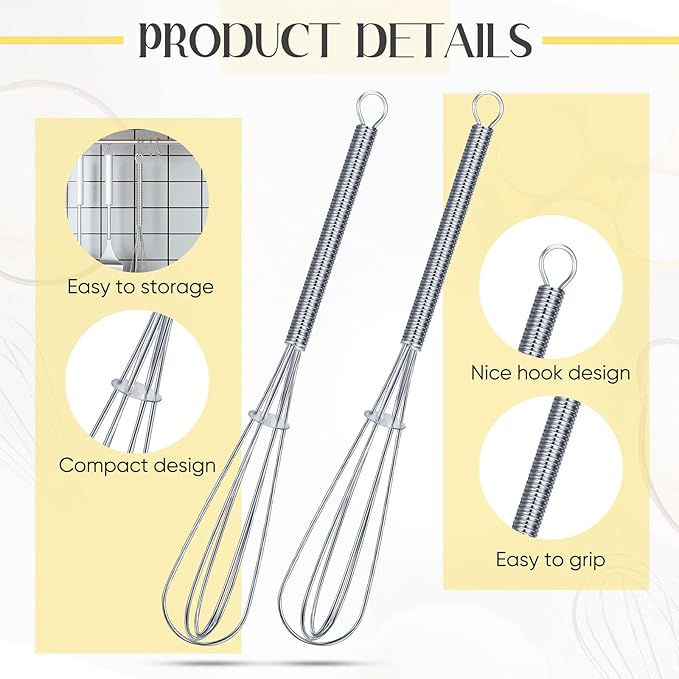 Baderke 100 Pcs Mini Whisk Bulk Small Whisks for Cooking 304 Stainless Steel Tiny Whisk for Baking, Whipping, Beating Eggs, Mixing Sauces, Blending Ingredients (6 Inch)