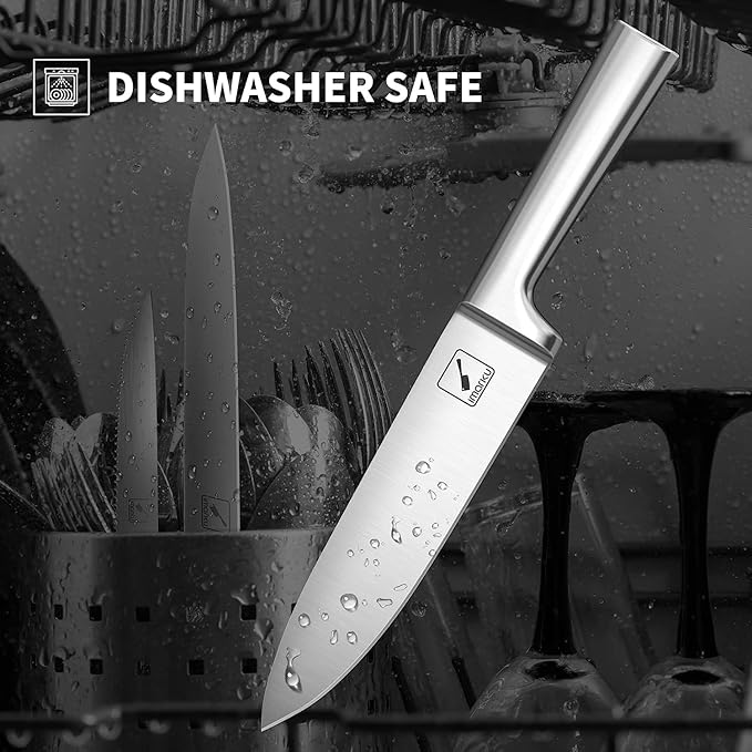 imarku Knife Set - 15PCS Kitchen Knife Set Japanese High Carbon Stainless Steel Knives Set for Kitchen, Dishwasher Safe Ultra Sharp Professional Chef Well Balance Utility Knives, Black