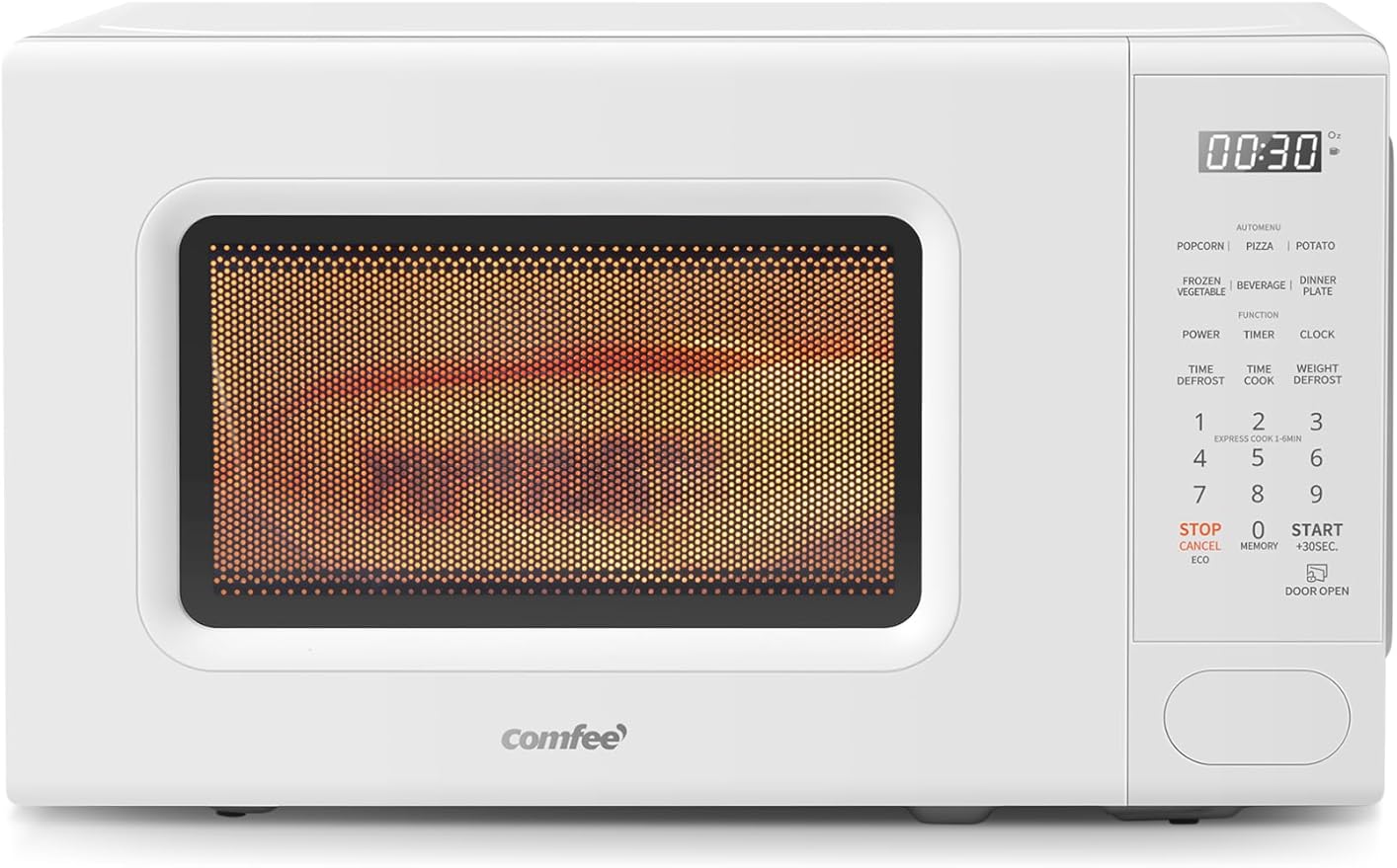 COMFEE' Countertop Microwave Oven 0.7 Cu.Ft, 700W, White, 11 Power Levels