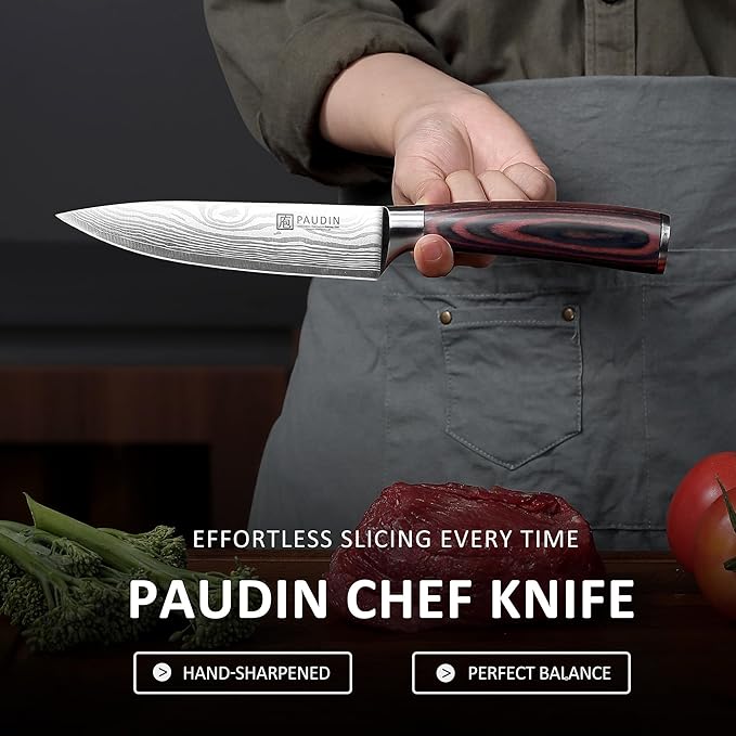 PAUDIN Chef Knife, 6 Inch Sharp Kitchen Knife, Small Kitchen Knives