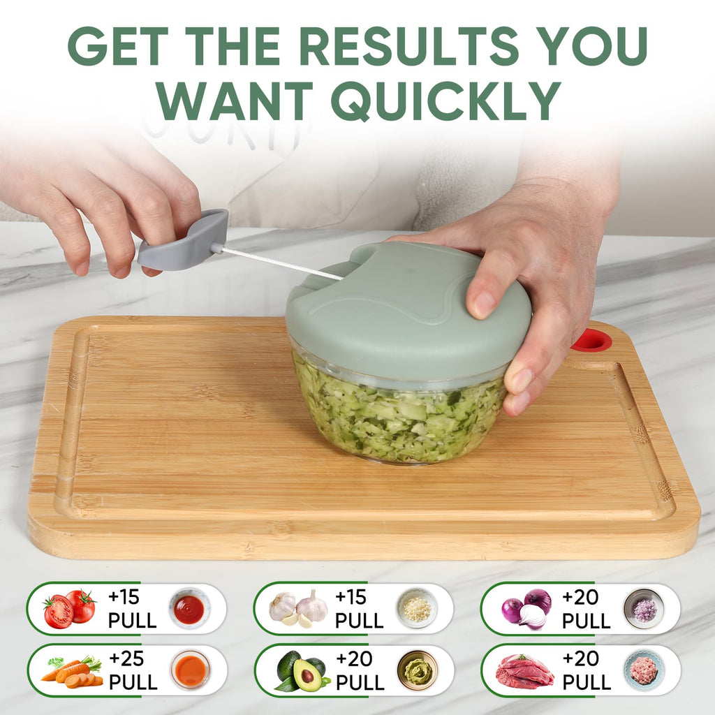 LGURT Garlic Chopper, Pull-String Vegetable Onion Mincer