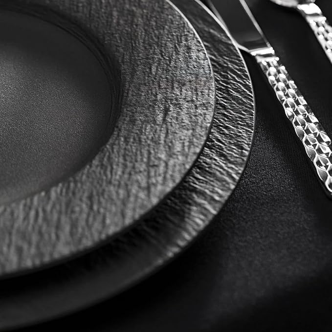 Villeroy & Boch Manufacture Rock 4 Piece Place Setting, Matte Black