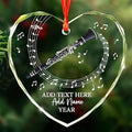 Personalized Text Name Year Clarinet Instrument Glass Ornament, Custom Clarinet Player Christmas Ornaments 2026, Clarinetist Xmas Tree Hanging Ornament, Xmas Decor Gift for Friend Coworker