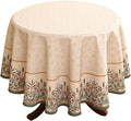 patdrea Vintage French Linen Tablecloth,Round,Diameter 55"-Cudillero