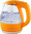 OVENTE 1.5L Glass Electric Kettle Water Boiler, Orange KG83O