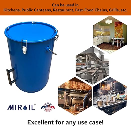 MirOil 6 Gallon Blue Oil Grease Bucket & Filter Pot