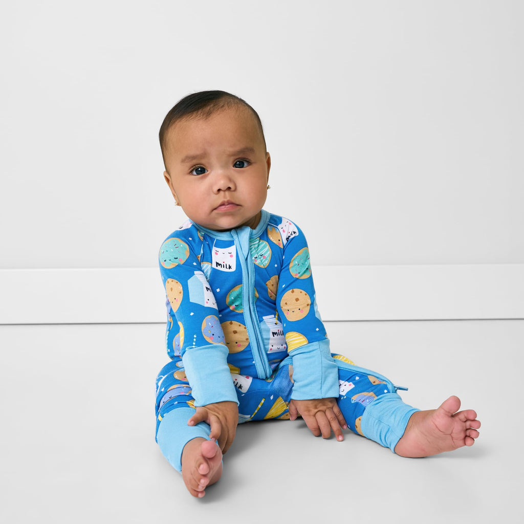 Little Sleepies Baby Pajamas, Blue Cookies & Milk, 3-6M
