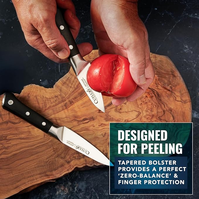Cutluxe Paring Knife Set, 4" Fruit & 3" Peeling Knives – Razor Sharp