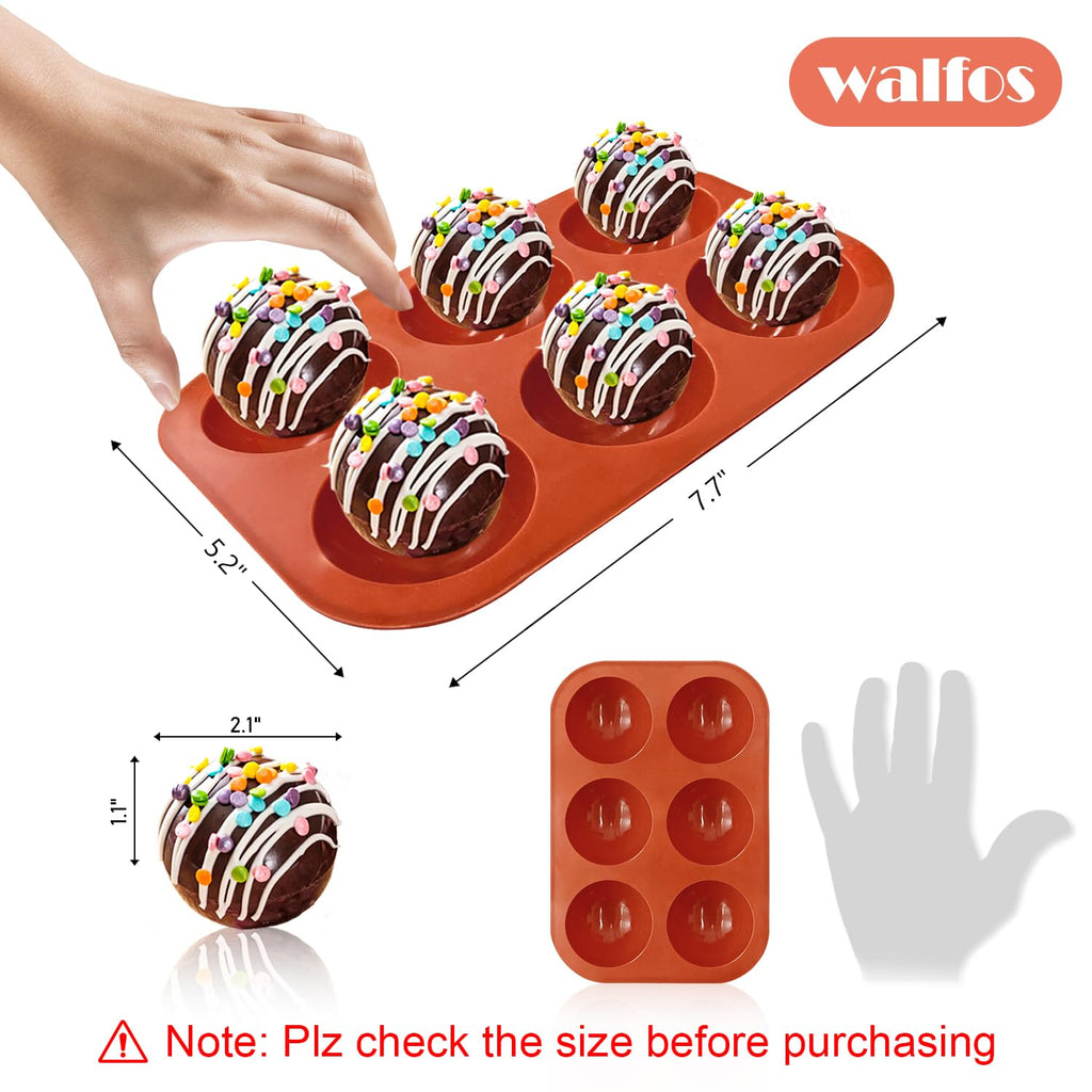 Silicone Hot Chocolate Bomb Mold Medium Semi Sphere Mold, 2 Packs Half Sphere Silicone Baking Molds for Making Chocolate, Cake, Jelly, Dome Mousse