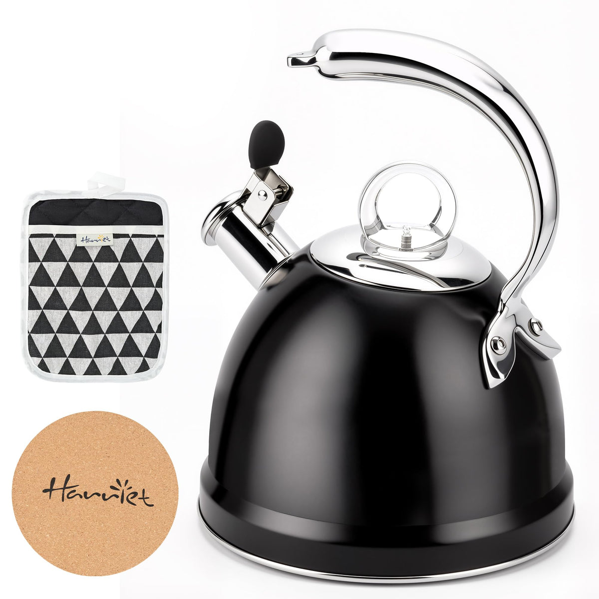 Harriet Whistling Tea Kettle for Stove Top, 2.5 QT Food-Grade Steel Teapot
