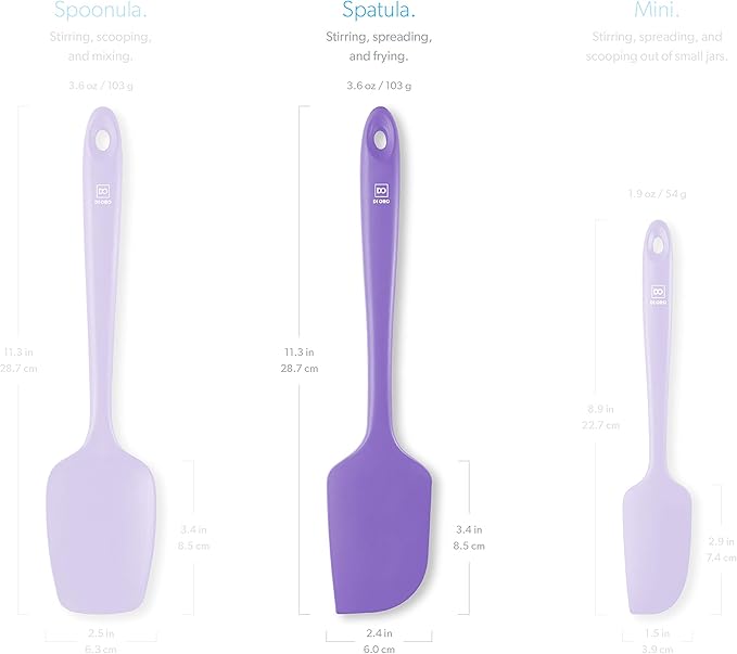 DI ORO Large Silicone Spatula - 600F Heat Resistant, Lavender