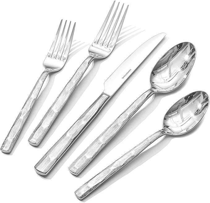 KINGSTONE 20-Piece Silverware Set, 18/10 Stainless Steel Flatware Set for 4