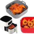 Silicone Air Fryer Liners Square,Pot 2Pcs 7.5inch Reusable Air Fryer Basket
