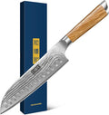 HOSHANHO Damascus Santoku Knife 7", Sharp Chef Knife, Ergonomic Wood Handle