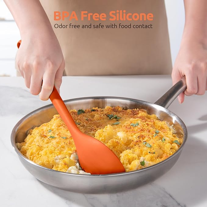 U-Taste Silicone Cooking Spoon, 13.3" Long Large Mixing Spoon, Orange