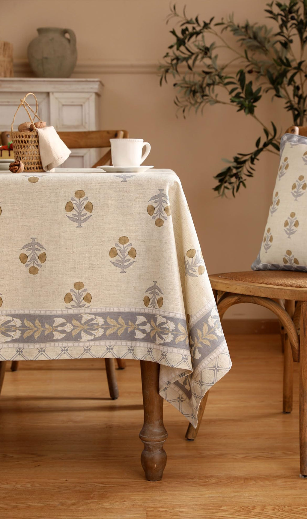 patdrea Vintage French Linen Tablecloth,Square,55"x55"-Istana A