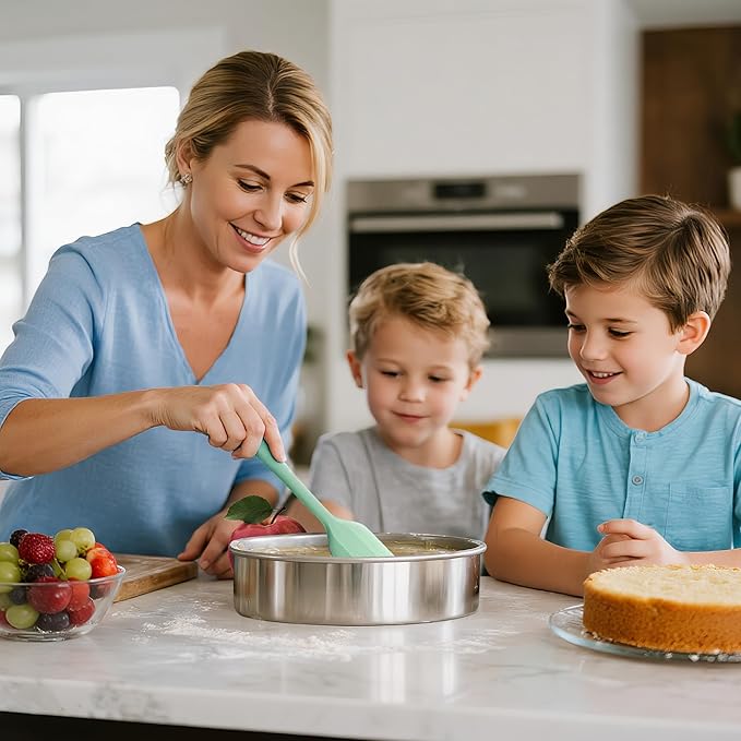 7 Inch Round Cake Pans, 3PCS Stainless Steel Cake Pan &100 Parchment Paper