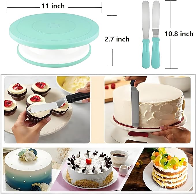 ANSLYQA Cake Decorating Kit, 298 Pcs Baking Tools (Green)