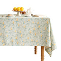 patdrea Designer Linen Green Tablecloth for Rectangle Table,Vintage Breathable Yellow Fruits Pattern Table Cloth,Decoration Cover for Kitchen Dining,Christmas,Thanksgiving,Party,55"x87"-Ania a