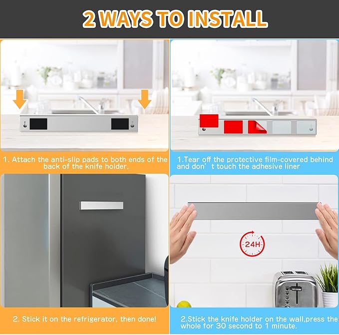 Ninonly 12 Inch Magnetic Knife Holder for Refrigerator