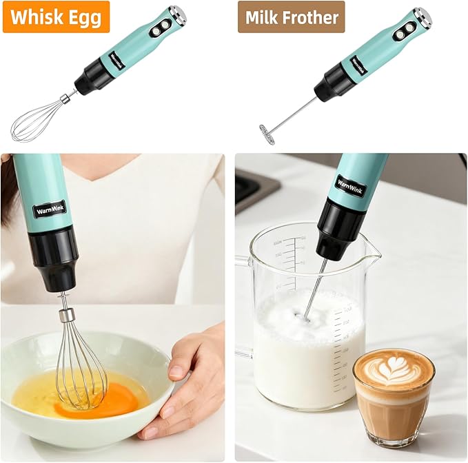 WarmWink Hand Blender, Powerful 4 in 1 600w Corded Immersion Blender Handheld with Stainless Steel Attachment, Small Food Processor & Stick for Kitchen, Emergen useful immersion blender