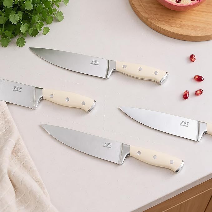 WANGMAZI 15-Pcs Knife Block Set, Ultra Sharp
