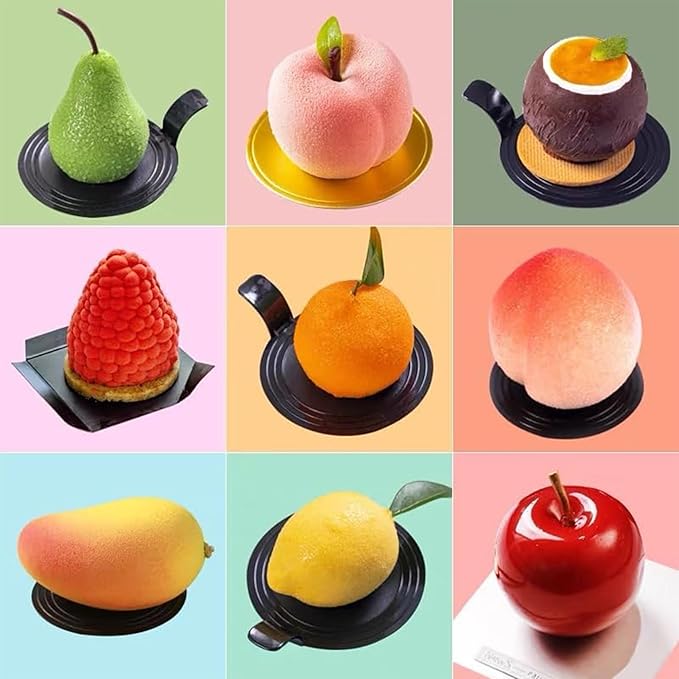 OCPO Kitchen Orange Silicone Mold for Baking Mousse Cake, 8 Cavities