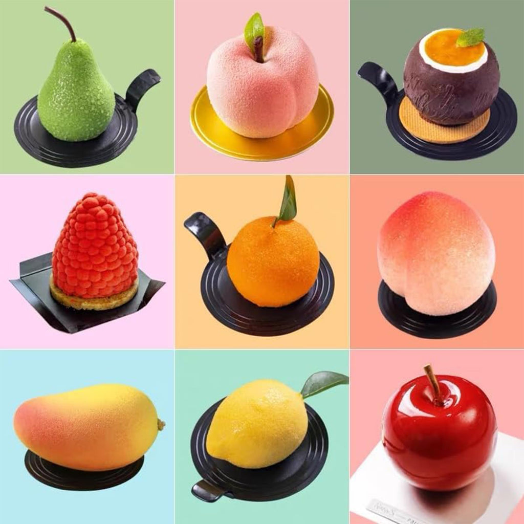 OCPO Kitchen Orange Silicone Mold for Baking Mousse Cake, 8 Cavities