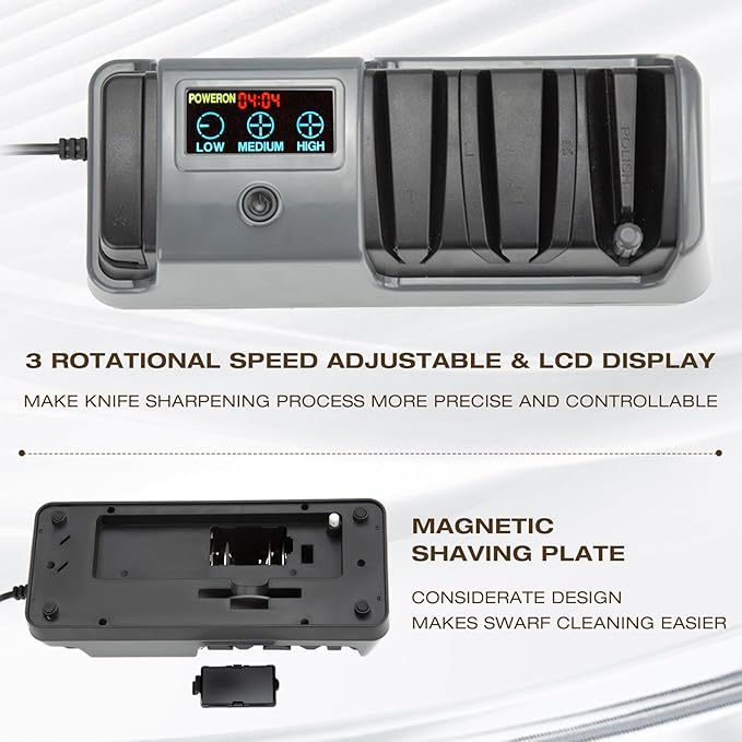 Ceelpeopar Electric Knife Sharpener for Kitchen, 3-Stage, LCD Screen