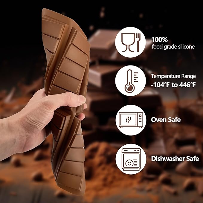 Chocolate Bar Mold Deep, Thick Silicone Dubai Chocolate Bar Molds