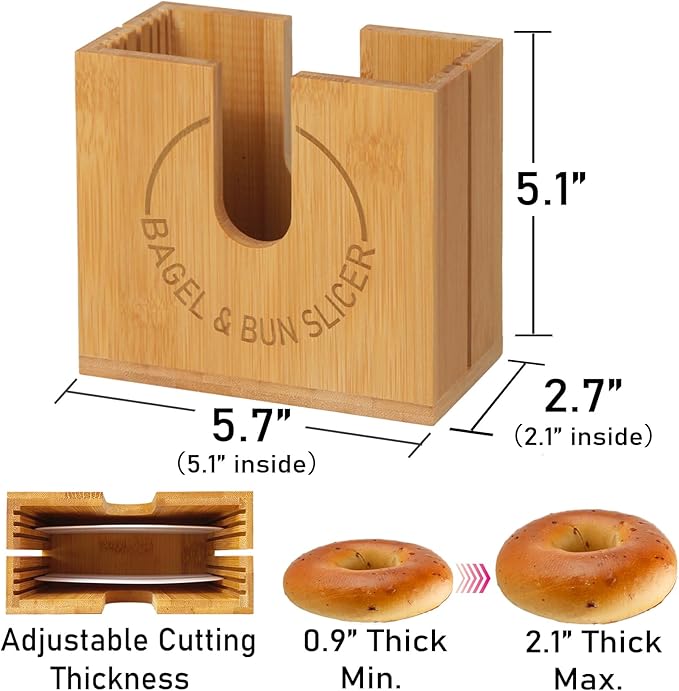 Large Adjustable Bagel Slicer Holder