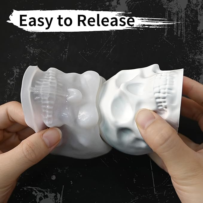 ZQYSING Resin Skull Molds, Set of 7 Sizes Halloween Skull Casting Molds